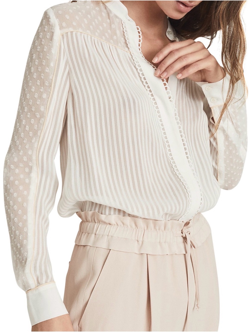 Reiss Cora Spot Detail Blouse